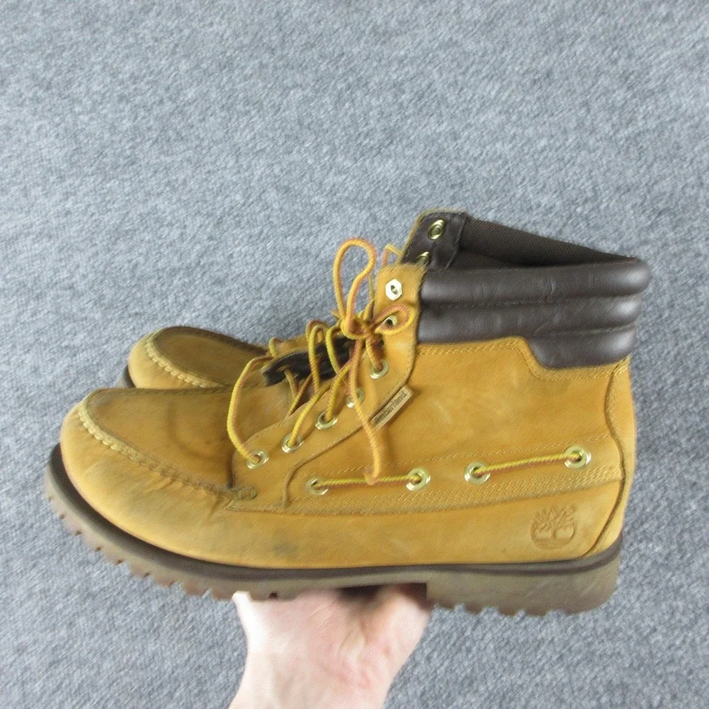 Timberland Oakwell Boots Mens Size 10 Brown Nubuck Ankle Work Combat Lace Up Lug
